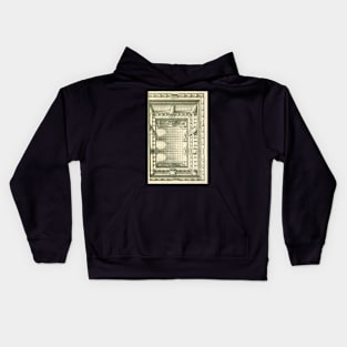 Vintage Architecture, Atrium Courtyard Perspective by Henricus Hondius Kids Hoodie